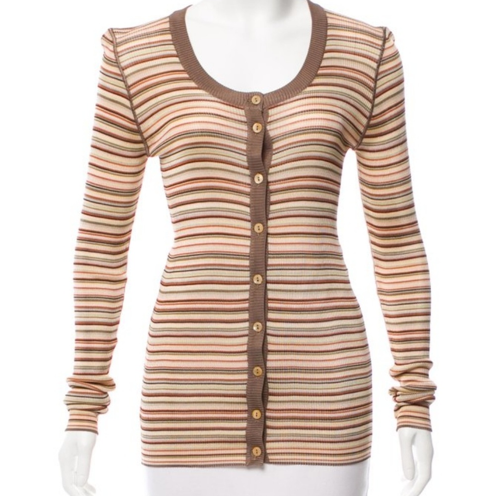 Dolce and Gabbana Striped Knit Cardigan